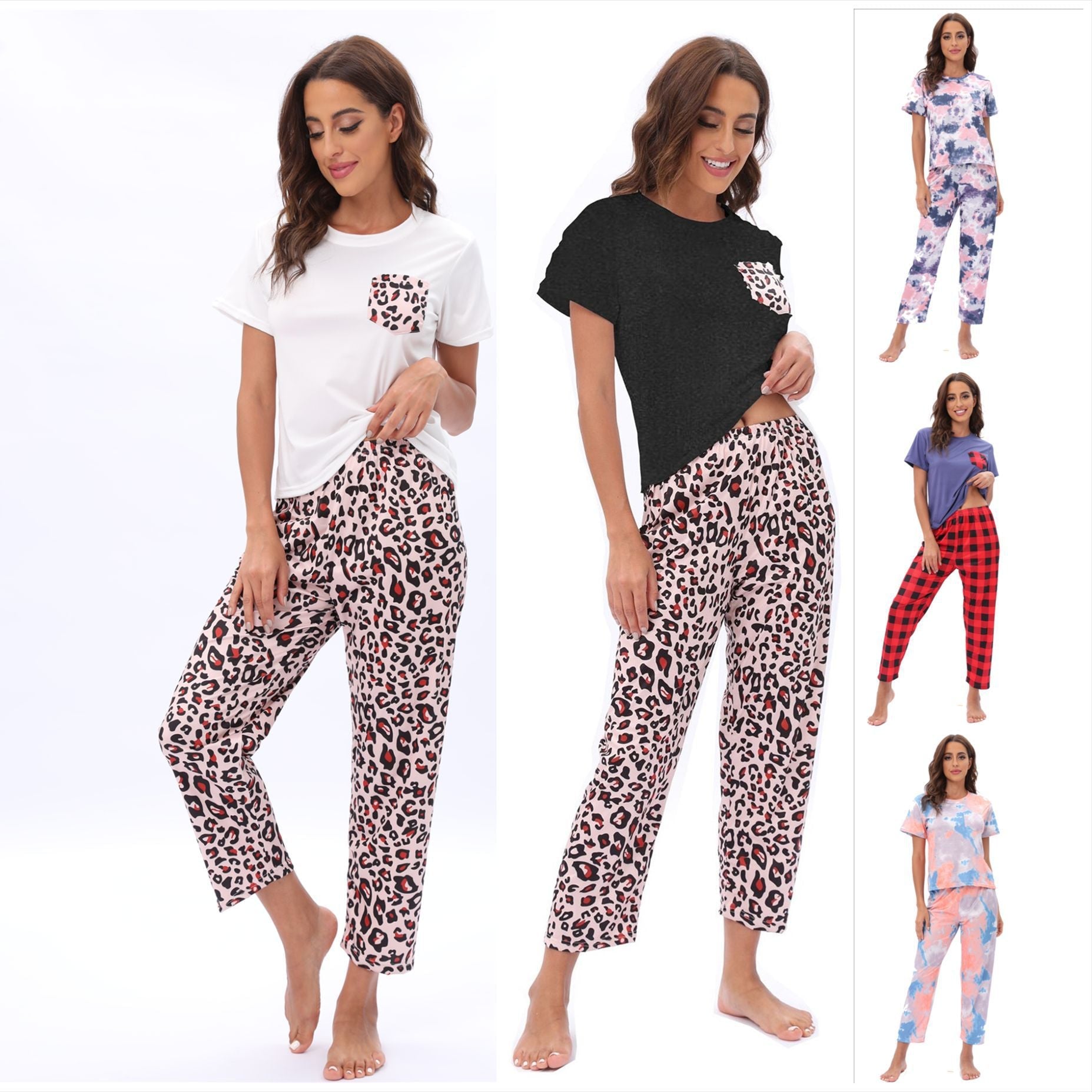 Casual Patterned T-Shirt and Capri Pants Set - THEONE APPAREL